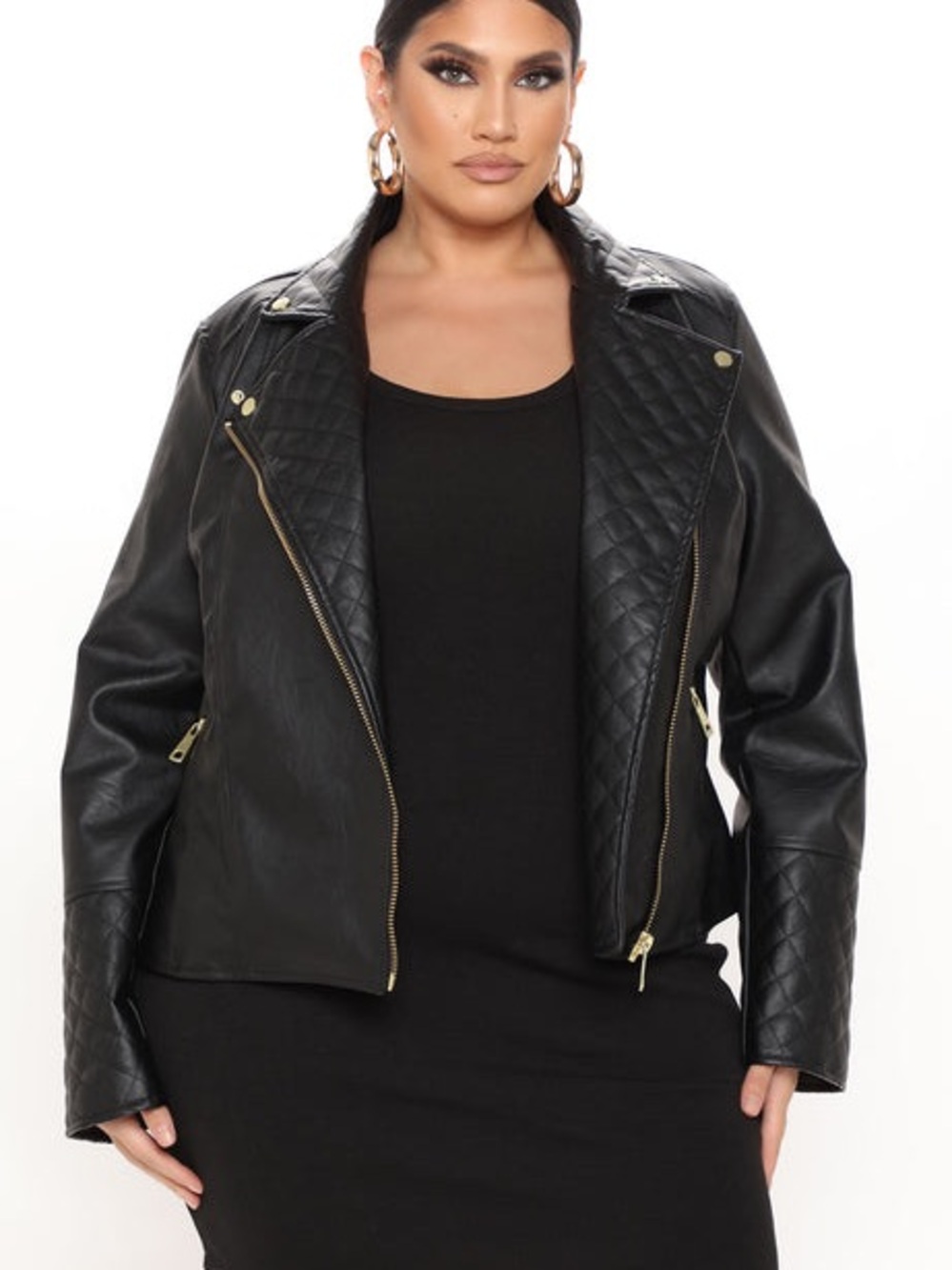 Vegan Leather Moto Jacket - Black